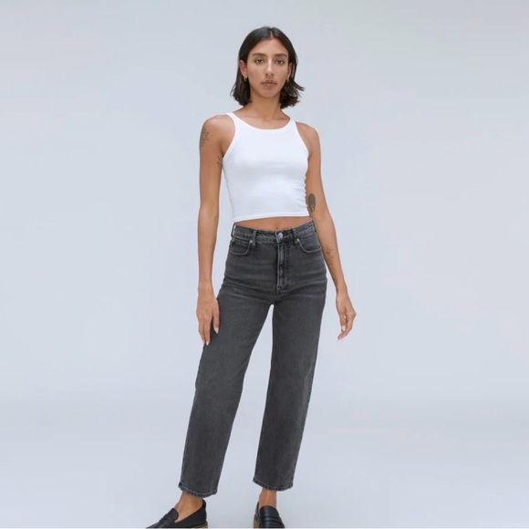 Everlane Denim - Everlane “The Way High Jean” Organic Cotton Black Wash Jeans
